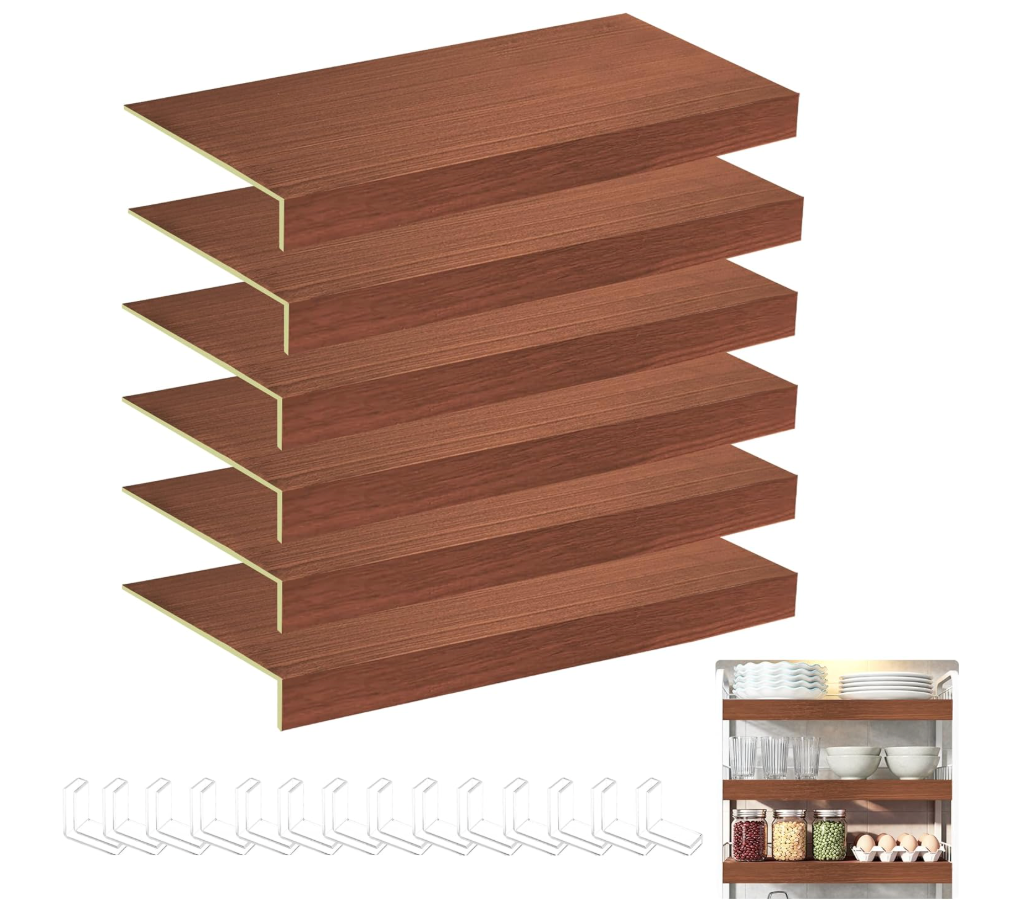 6 Pcs Wire Shelf Covers, 24"*16" Rack Covers for Wire Shelving,Upgraded Glossy,0.31-inch Thick (Not Wood) Moisture Durable Shelfs Liner Pantry Kitchen,Closet & Utility