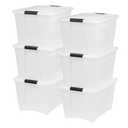 IRIS USA, Inc. TB-56D 53 Quart Stack & Pull Box, Multi-Purpose Storage Bin, 6 Pack