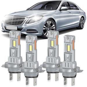 Lights Bulbs For Mercedes-Benz C250 2010-2018 C300 2008-2019 C350 2006-2016 | 20000LM 800% Brightness High Low Beam Light Bulbs, 6000K White, Plug and Play, Pack of 4