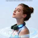JISULIFE Portable Neck Fan, Hands Free Bladeless Fan, 5 Speeds, 4000 mAh Battery Operated Wearable Personal Fan, Twistable, Rechargeable, Gift for Women Men, Dark Green