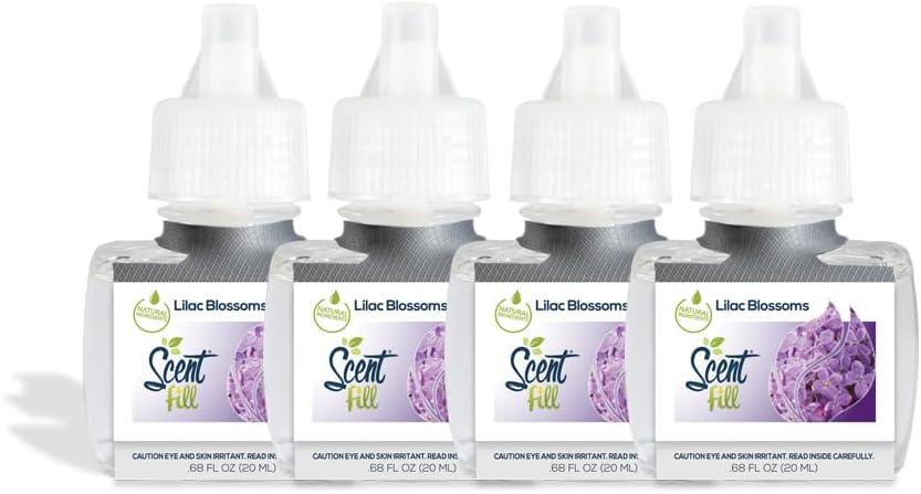 Scent Fill Lilac Blossoms Plug in Air Freshener, 4 Scented Oil Refills
