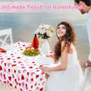 4 Pack Valentines Decorations, 108" X 54" Valentines Tablecloths, Heart-shaped Disposable Red Pink Tablecloths Love Plastic Table Cover, Galentines Decorations Party Supplies for Wedding Birthday