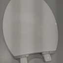 Elongated Toilet Seat, 18.5 Soft/Slow Close Oval (Oblong) Toilet Seat for Elongated Toilets, No-Slam Quiet-Close Lid, Easy-to-Install & Clean, Durable Never-Loosen White Plastic Seat