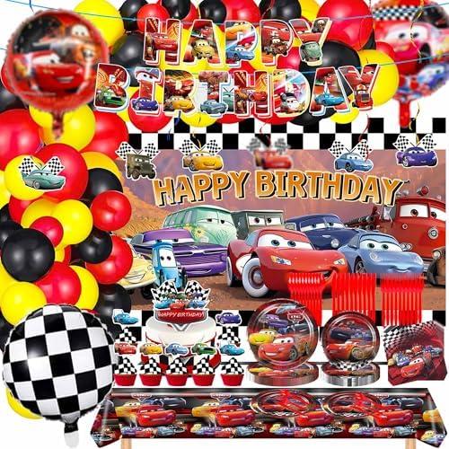 197 PCS Birthday Party Decorations, Include Theme Balloon Arch Kit, Backdrop, Tableware, Tablecloth, Birthday Banner for Adult Theme Party Supplies