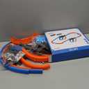 Toy Car Race Track Set for Boys Kids Age 3-5 4-7, Race Tracks with 4 Crash Zones and 1:64 Scale High-Speed Slot Cars, Christmas Halloween Birthday Gifts Toys for Toddlers Boys 4-8 8-12 Years