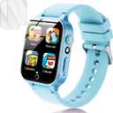 Luyiilo Smart Watch for Kids, with 26 Puzzle Games, Touch Screen, HD Camera, Alarm Clock, Toys for Ages 4-12 Years Old.Birthday Gift for Boys Girls (Soft Blue)