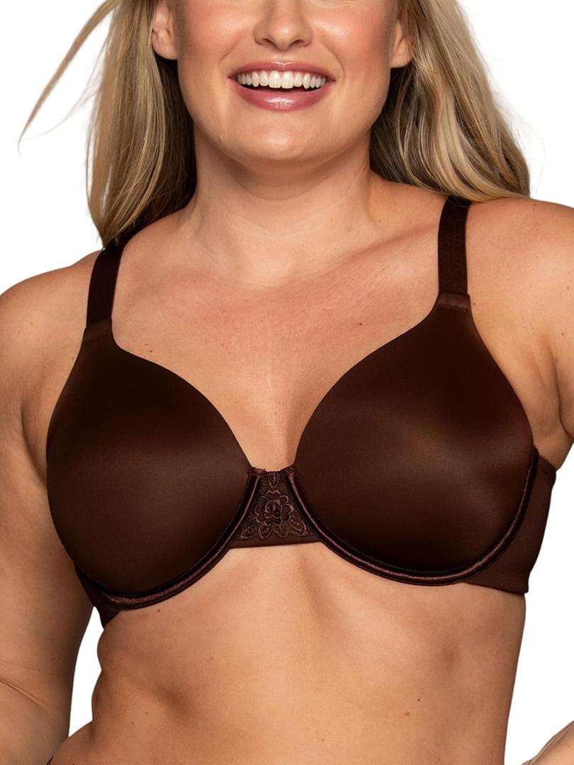 Vanity Fair Women's Full Figure Beauty Back Smoothing Bra, 4 Way Stretch Fabric, Lightly Lined Cups up to H (38C, Underwire - Cappuccino)