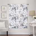 H.VERSAILTEX Blackout Tie Up Curtain - Thermal Insulated Balloon Curtain for Small Window, Kitchen - Rod Pocket Panel, 42" W x 45" L, Floral Pattern in Bluestone and Taupe