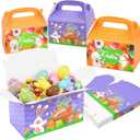 TryDrem 30 Pack Easter Treat Box, 6.5 x 3.5 x 4.8 Inch Candy Boxes with Handle, for Easter Basket Stuffers Parties Supplies Easter Decorations