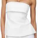 Strapless Tube Tops for Women Backless Going Out Bandeau Top Sexy Trendy Off Shoulder Side Split Summer Bustier Tops, S