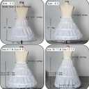 Abaowedding Girls' 3 Hoops Petticoat Full Slip Flower Girl Crinoline Skirt (White)
