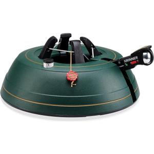 Krinner Christmas Tree Genie Medium - Green Tree Stand - Original Single Cable Operation, Holds up to 7 ft Live Trees - Foot Pedal Setup & Water Reservoir with Level Indicator - German Made