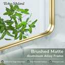 TokeShimi 20 x 30 Inch Gold Bathroom Wall Mirror Vanity Metal Frame Round Corner Rectangular for Home Decor Living Room Entryway (Horizontal/Vertical)