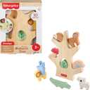 Fisher-Price Wood Stacking Toy Balance Tree, 10 Wooden Pieces for Developmental Play Preschool Kids Ages 3+ Years, 1-pack