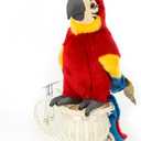 Cute rabbit 12 inch Macaw Parrot Plush Toy Stuffed Animal Toy Plush Animal Doll (red)