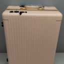 24'' Aluminum Trolley Rolling Makeup Train Case with LED Light Mirror Professional Cosmetic Travel Box with Bluetooth Speaker Make up Cosmetic Organizer Studio Nail Salon Beauty Vanity Pink