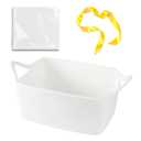 OIAHOMY Small Woven Rope Basket with Gift Bags and Ribbons, Gift basket Empty for Baby shower Birthday, Halloween, Christmas, Cute Cat Ear Handles for Shelf Living Room Bathroom, White (13.5''10"6'')