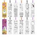 SULOLI 75 Pcs Halloween Color Your Own Bookmarks, Kids DIY Coloring Blank Bookmarks for Teacher Student Halloween Trick or Treat Party Reward Goodie Fillers