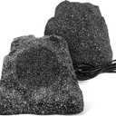 Herdio 8" Outdoor Rock Bluetooth Speakers IPX7 Waterproof 600 Watt Resin Material All Weather for Deck Pool Backyard Patio Garden BBQ (1 Pair) (8 inch)