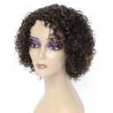 HUA Human Hair Wigs for Black Women, 8 Inch Short Curly, Brazilian Hair, Kinky Curl, 1B/30