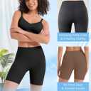 Women's Seamless Slip Shorts Under Dresses - Cooling Anti Chafing Boyshort Underwear Comfortable Yoga Boxer Panties (Black, M)