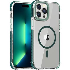 TENDLIN Crystal Clear Hard Back Soft Bumper Protective Case Compatible with iPhone 13 Pro (Black) [MagSafe Compatible, Slim Fit, Lightweight]