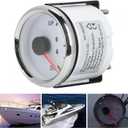 Boat Trim Gauge 52mm (2 Inch) 0-190ohm Trim Tilt Indicator Red Backlight with White Dial Silver Frame