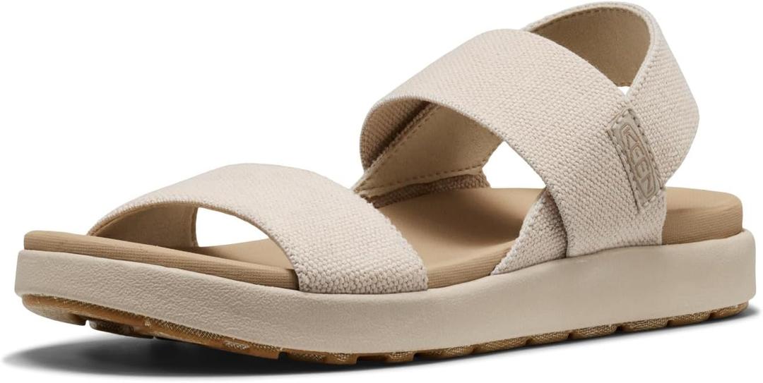 KEEN Women's Elle Backstrap Casual Platform Open Toe Wedge Sandals, Birch/Safari, 10