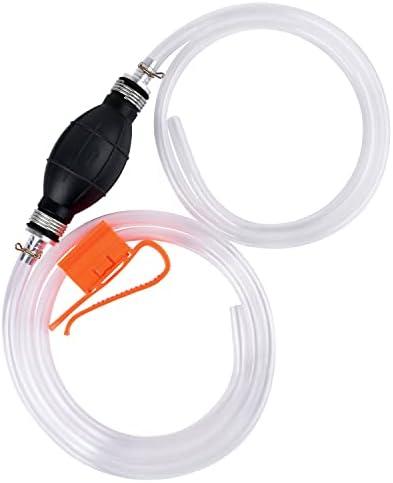 KATUMO Gasoline Siphon Hose, Gas Oil Water Fuel Transfer Siphon Pump, Portable Widely Use Hand Fuel Pump, Fuel Transfer Pump with PVC Hoses