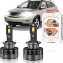Xenon Light Fit for Lexus RX330 RX350 RX400H LS430, Pack of 2 | 2004-2009 RX330 RX350 RX400H 2004-2006 LS430, 30000LM 600% Brighter, Projector 35W D2SC1 Bi-xenon HID Bulbs, 6000K Cool White