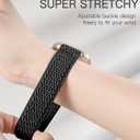 Adorve Compatible with Fitbit Versa 3 Bands/Fitbit Versa 4 Band/Fitbit Sense Bands for Men Women, Adjustable Stretchy Solo Loop Elastic Nylon Sport Strap for Smart Watch Replacement (Black/White/Smokey Mauve/Starlight/Milk Tea)