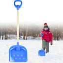 1PCS Kids Snow Shovel, 22"-32" H Detachable Wooden Childs Snow Shovel with Plastic D-Grip Handle and Scoop Winter Children Shovel Blue Toddler Shovels Outdoor Play Snow Gift for Boy Girl Snow Removal
