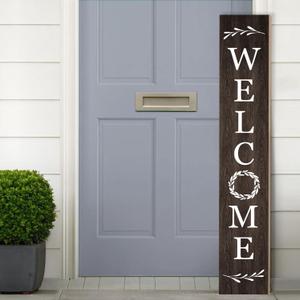 Welcome Wooden Porch Sign 47.2"H Front Door Rustic Standing Large Welcome Porch Sign for Home Front Porch Decor Rustic Wall Decor Home Farmhouse Yard Door Decorations -Brown Porch Decor