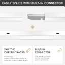Ceiling Curtain Track, Curtain Track with Roller Hooks, 9ft - 12ft Ceiling Mounted Rail Set for Room Divider, White
