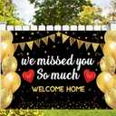Welcome Home Backdrop Banner 70.8"X43.3"We Missed You So Much Backdrop Photo Booth Props, Welcome Home Sign for Graduation Retirement Military Army Homecoming Decorations