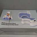 MR.SIGA Toilet Stool Squat Adult, Bathroom Stool Heavy Duty, Anti Slip Toilet Step for Bathroom, Toddler Step Stool for Kids, White & Grayish Blue