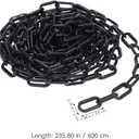 Plastic Safety Chain Barrier Chain for Crowd Control Lightweight Isolation for Construction Sites Warehouses and More (Black)