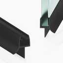 2PCS Shower Door Bottom Seal Strip, Black PVC, 36" Length, Fits 10mm Thick Glass, Prevents Leaks & Water Damage, Easy Installation, No Adhesive Required (Black, 36in for 3/ 8"(10mm) Door)