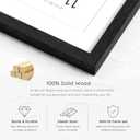 Picrit 11x14 Picture Frame Set of 2, Solid Wood and Black Backboard, Displays 8x10 with Mat or 11 x 14 Without Mat, Tabletop & Wall Mounted, Multi-Piece Wall Gallery Photo Frames for Home Decor, Black Wood Grain