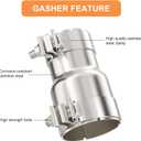 GASHER 304 Stainless Steel Reducer Connector 2.5 to 3 Inch with Clamp for Pipes