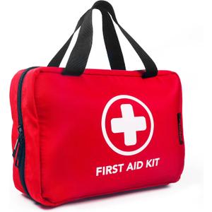 330 Piece First Aid Kit, Premium Waterproof Compact Trauma Medical Kits for Any Emergencies, Ideal for Home, Office, Car, Travel, Outdoor, Camping, Hiking, Boating (Red)