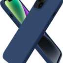 ORNARTO Compatible with iPhone 14 Case 6.1, Slim Liquid Silicone 3 Layers Full Phone Covered Soft Gel Rubber Case Protective Phone Cover 6.1 Inch-Storm Blue