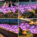 NBQQ Solar Garden Lights Outdoor 6 Pack Lavender Butterfly Lights, Solar Artificial Flower Outdoor Waterproof Decoration Gardening Gifts for Women, Yard Patio Pathway Lawn Courtyard Decoration