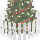 Christmas Tree Fence for Pets, 28 Packs Indoor Plastic White Picket Christmas Fence Decoration Protector for Kids, Dogs, Pets Barrier
