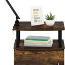 Furinno Jaya End Side Sofa Table/Nightstand with Door, Amber Pine/Black