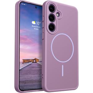 Rayboen for Magnetic Samsung Galaxy S24 Plus Case, [Compatible with Magsafe][Full Camera Protection] Silicone Shockproof Skin-Feel Durable Slim Fit Cover for S24+ Plus, Matte LilacPurple