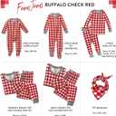 HonestBaby Family Matching Holiday Pajamas 100% Organic Cotton for Men, Women, Kids, Toddlers, Baby Boys, Girls, Unisex, Pets (Large, Painted Buffalo Check Red)
