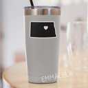 2 x (3PCS) North Dakota State Map with Heart Stickers, US State Stickers - Waterproof Vinyl Decals for Tumblers, Water Bottles, Laptops, Books, Scrapbooks, Great for North Dakota Lovers 3 x 1.8 Inch