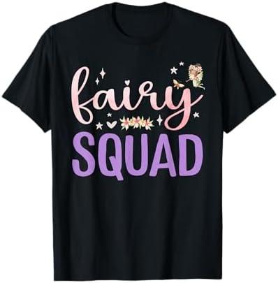 Squad Magical Floral Team Fairy Birthday Whimsical Fairytale T-Shirt, L