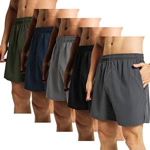 GYM REVOLUTION Men's Workout Running Gym Training Shorts L, Pack of 5 